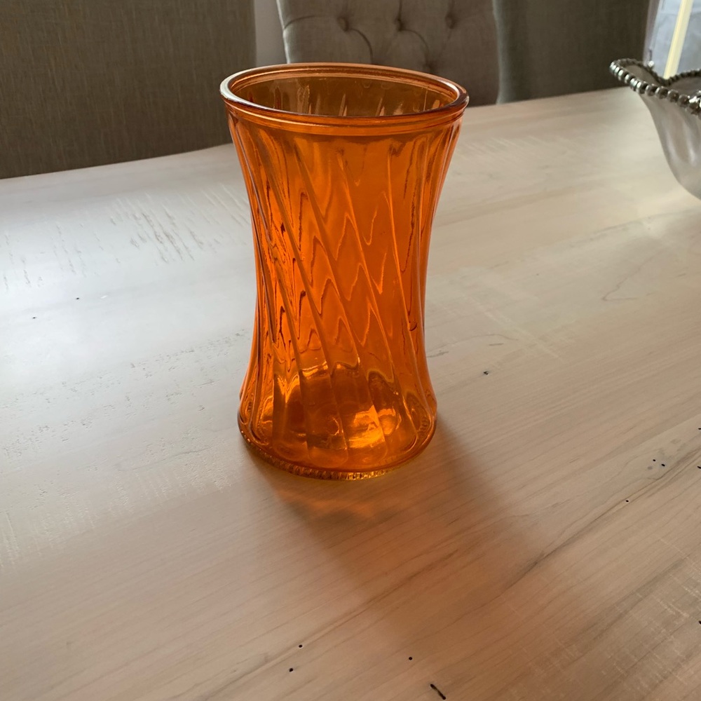 Retro Orange Glass Vase